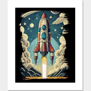 Rocket Space Posters and Art